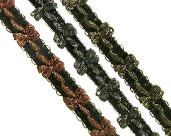 1/2" (13mm) French "Divine" Metallic Rococo Braid Ribbon 4172 BTY