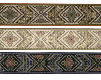 Vintage 2.5" Conso Floral Tapestry Jacquard Trim 3863A