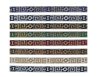 5/8" (16mm) Greek Key Jacquard Ribbon 4141 (1 yard)