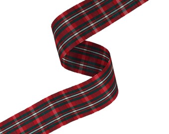 1-3/8" (35mm) Swiss Tartan Plaid Taffeta Ribbon 3611Z