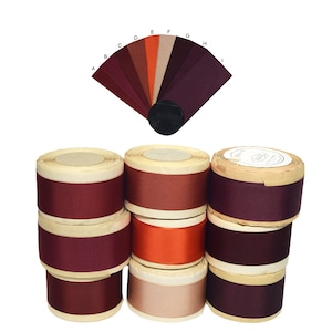 1-1/2 (38mm) Brown Orange Rayon Finished or Woven Edge Grosgrain Ribbon A (See Description)