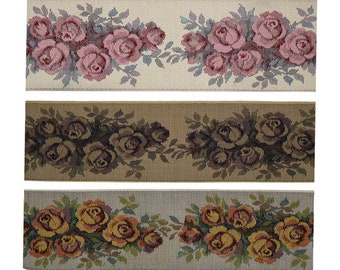 Vintage 3.5 to 3.75" Conso Floral Tapestry Jacquard Trim 3911