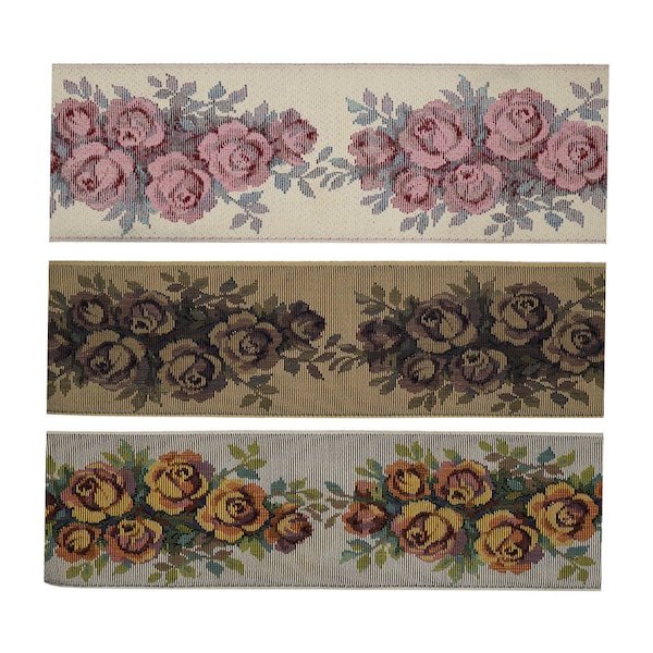 Vintage 3.5 to 3.75" Conso Floral Tapestry Jacquard Trim 3911