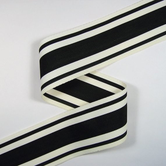 Black and sales white grosgrain ribbon