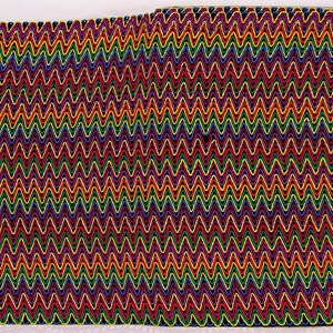 Raro Multicolor European Zigzag 11-7/8 Gimp Lame Fabric Trim 2 yardas, 10 imagen 1