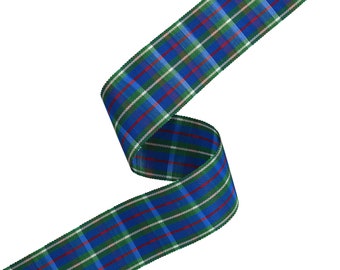 1-3/8" (35mm) Swiss Tartan Plaid Taffeta Ribbon 3611F