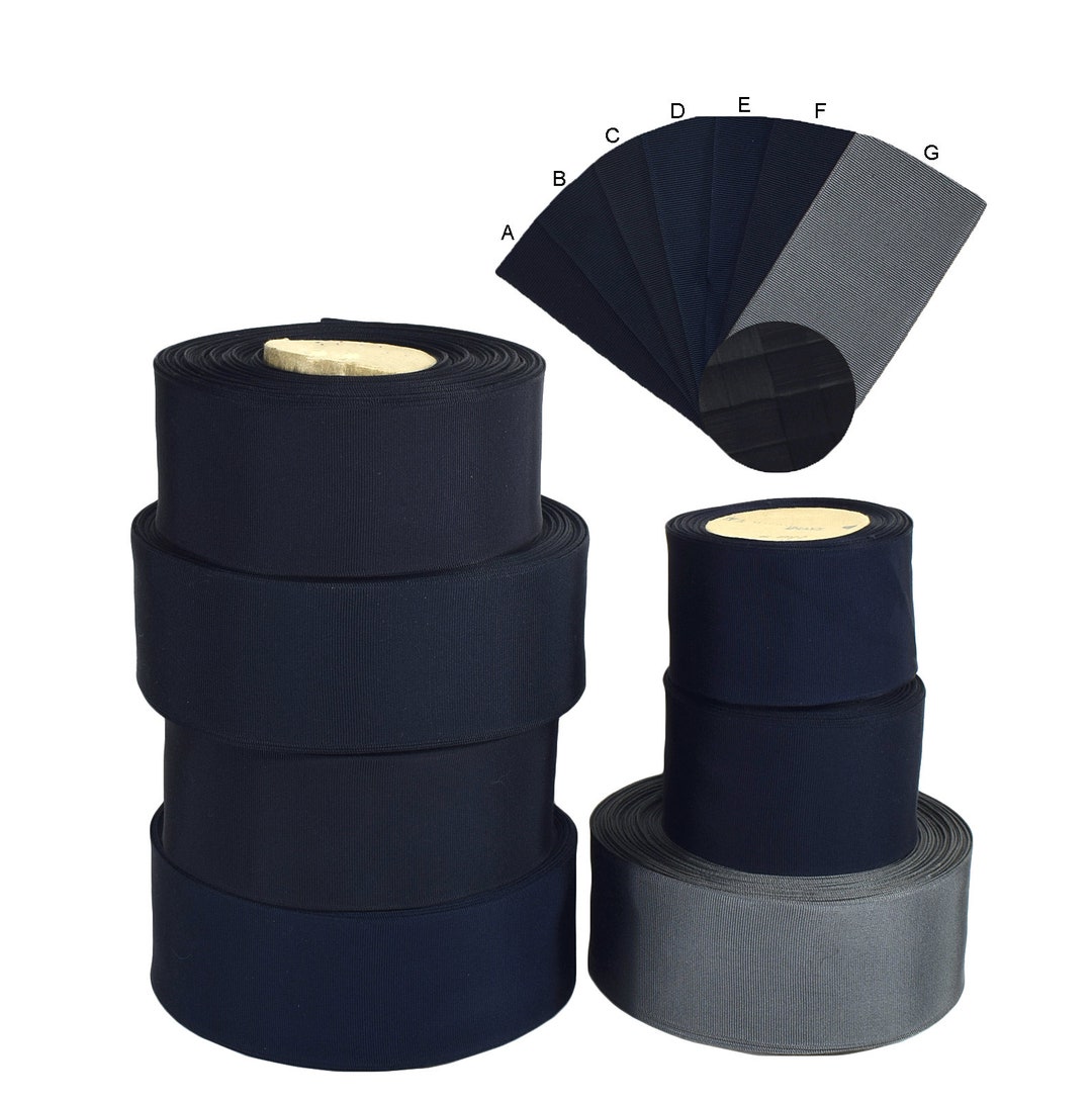 2 Inch (50mm) Blue Black Gray Woven Edge Grosgrain Ribbon - Etsy