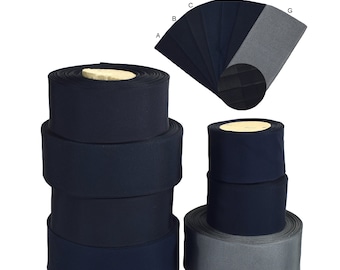 2 inch (50mm) Blue Black Gray Woven Edge Grosgrain Ribbon