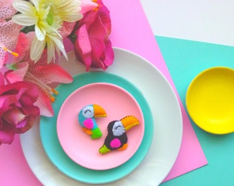Bird Brooch Pattern | Blue Bird Brooch Pattern | Toucan Felt Pattern | Brooch Patterns | DIY Brooches
