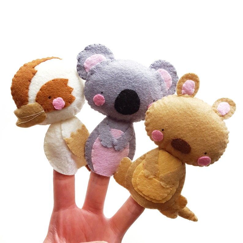 3 PATTERNS Australia Animal Finger Puppet Pattern Koala Etsy Australia