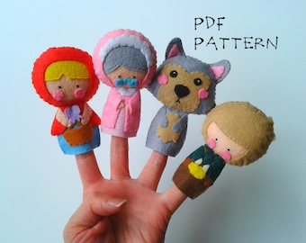 4 PATTERNS | Red Riding Hood and Friends Finger Puppet Pattern