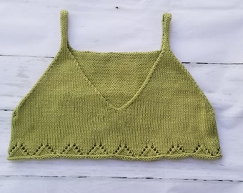 Knitting Pattern // Chevron Lace Edge cropped tank top