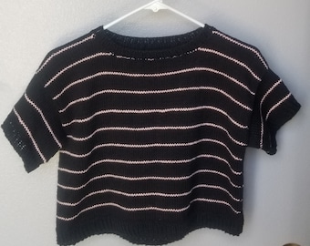 Knitting Pattern // Boxy Striped Cropped top