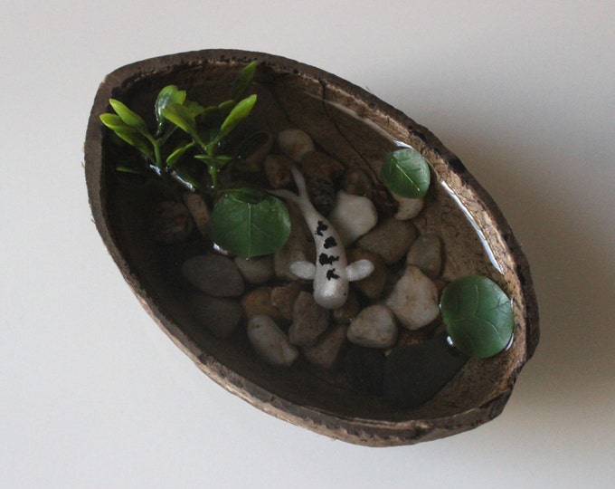 Miniature Koi Pond in Coconut Fake Koi Pond Polymer Clay Koi Etsy