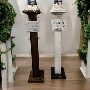 Welcome Porch Post ~ Front Door Post ~ Decorative Farmhouse Christmas Stocking Post ~ Home Decor Post ~ Post with Hooks