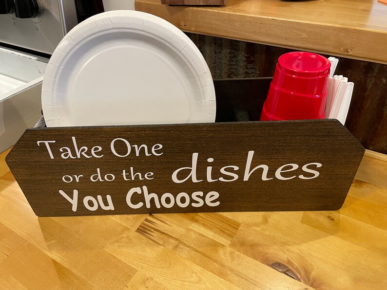 Kitchen Paper Plate Holder Farmhouse Wood Kitchen Etsy