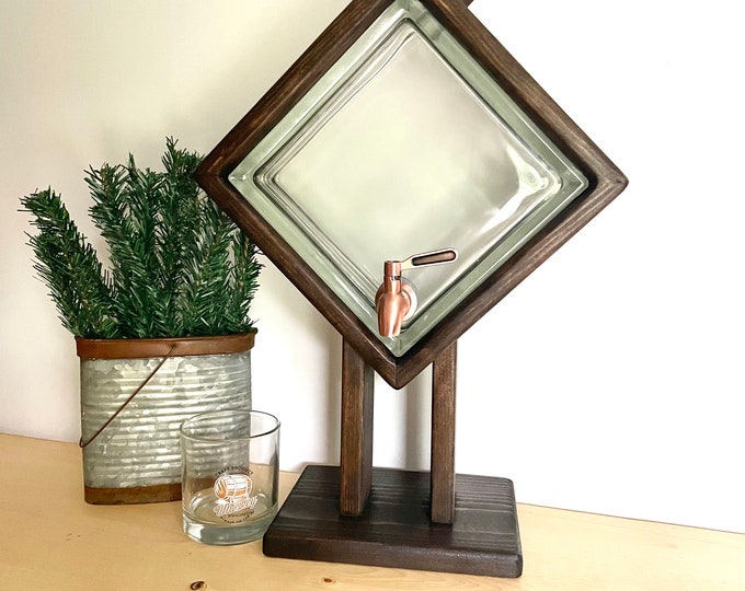 Whiskey Glass Block Decanter Etsy