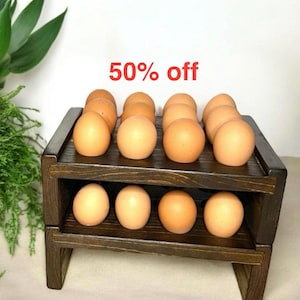 Farmhouse Stackable Wood Egg Holder l Fresh Egg Storage l Wooden Egg Holder l Wooden Egg Rack l Wood Egg Carton l Egg Tray | DIY Project