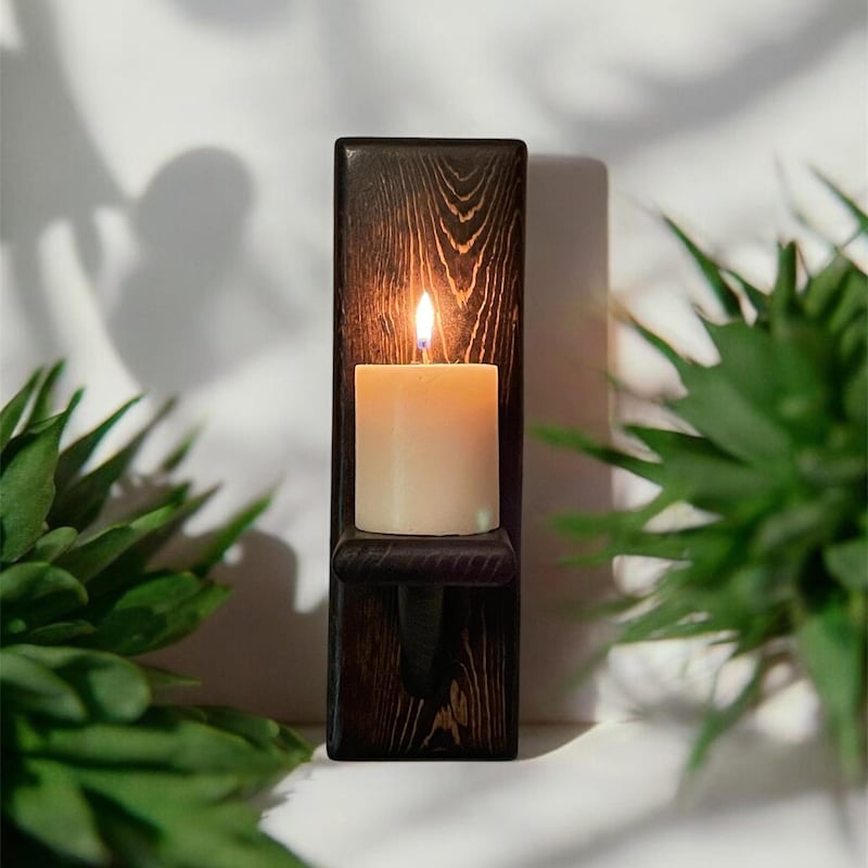 Wood Wall Candle Holder - Etsy