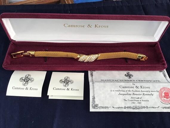 Cameron & Kross (JBK) Jackie Kennedy Gold Tone Rhinestone  display picture 1