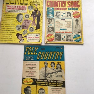 Vintage lot of 3 assorted Country Song, etc. magazines from August 1959, January 1953, January 1966. #2358
