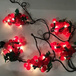 Two boxes of lighted purple grape clusters in original box. #2230