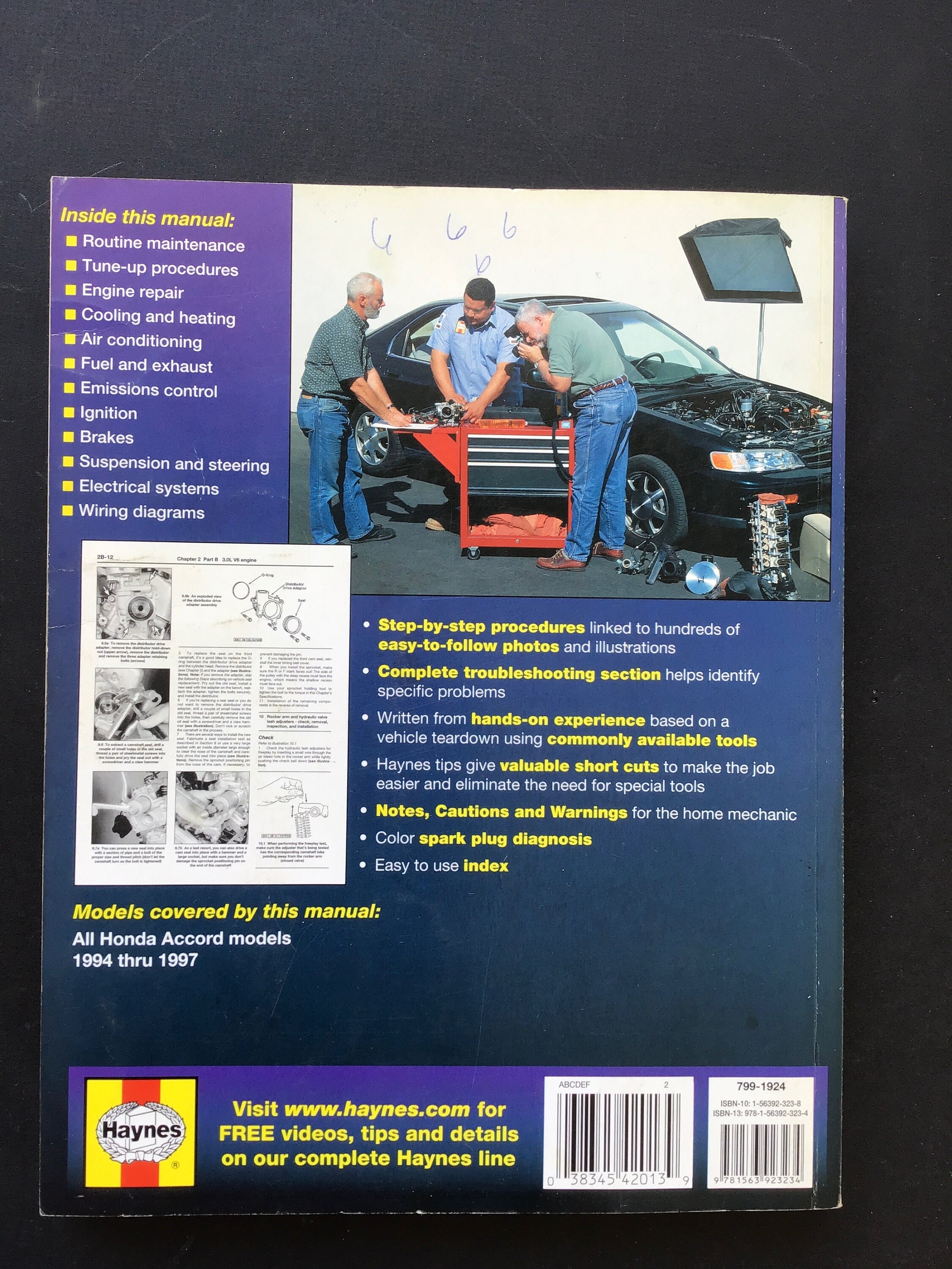 Haynes Repair Manual Honda Accord 1994-1997 All Models. | Etsy