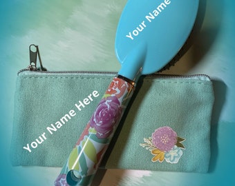 Teal Faux Suede Pouch Roll Canvas Pencil Wrap Makeup Brushes Roll
