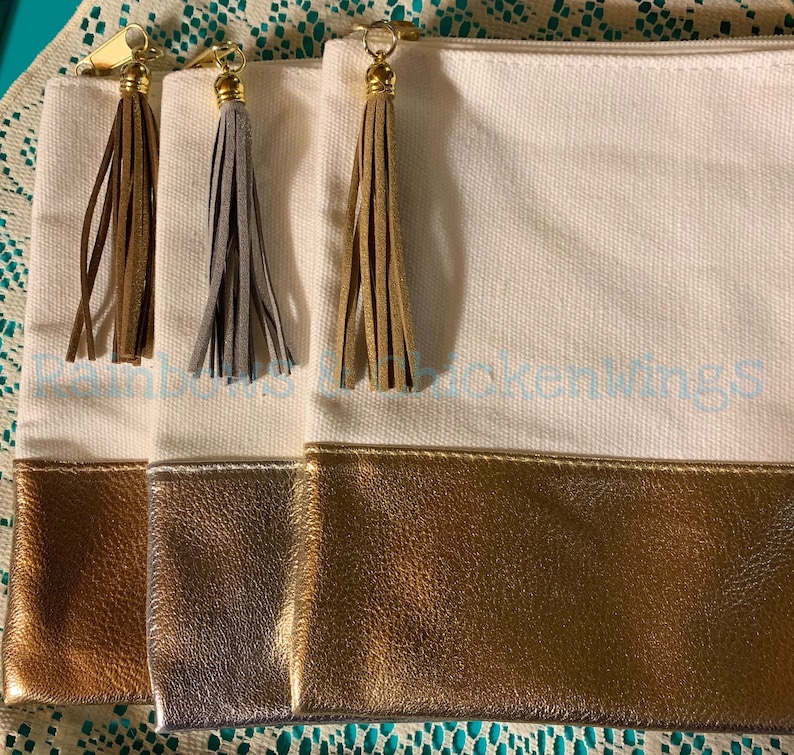 Hashtag FEARLESS Design on Canvas Zippered Pouch with Tassel