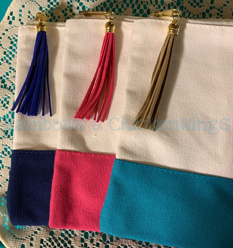 Hashtag FEARLESS Design on Canvas Zippered Pouch with Tassel
