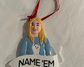Bravo Real Housewives of Beverly Hills inspired Sutton Stracke “Name ‘Em” Christmas ornament