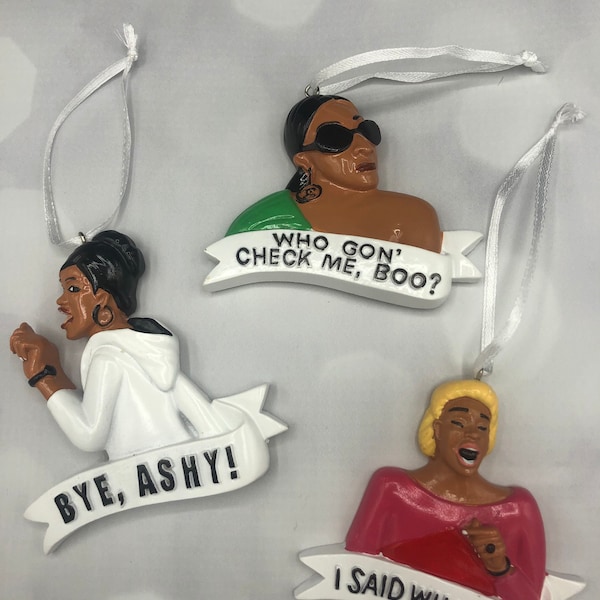 Bravo Real Housewives of Atlanta inspired 3 pack of Christmas Ornaments