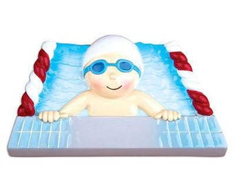 Personalized Swimmer Christmas Ornament