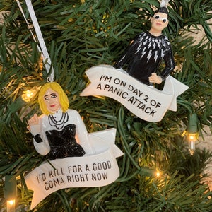 Schitt’s Creek Moira & David Rose Inspired Ornament Set