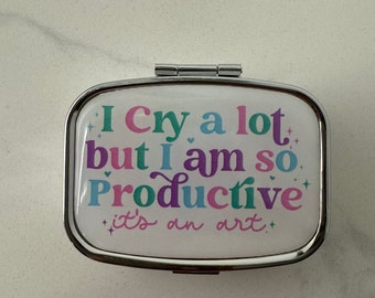 TSwift- I cry a lot but i am so productive  I Can Do It With a- TTPD Inspired Pill Case