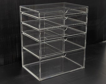 Clear Acrylic Glamourebox® Makeup Organizer With 5 Drawers A5M