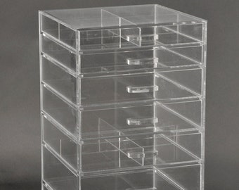 Acrylic Makeup Organizer, 7-Drawer Beauty Station