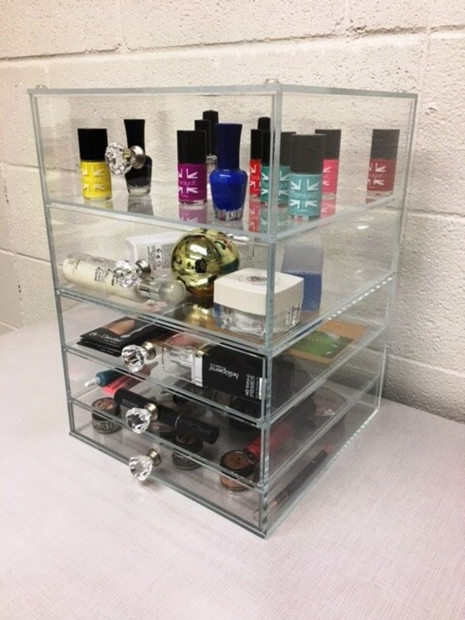 Glamourebox Clear Acrylic Cosmetic Cube Makeup Organizer Case Etsy