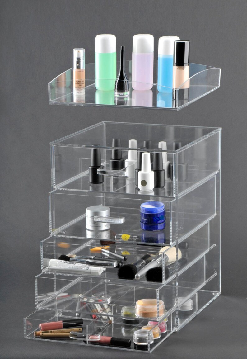 Makeup Caddy Clear Acrylic by Glamourebox Etsy