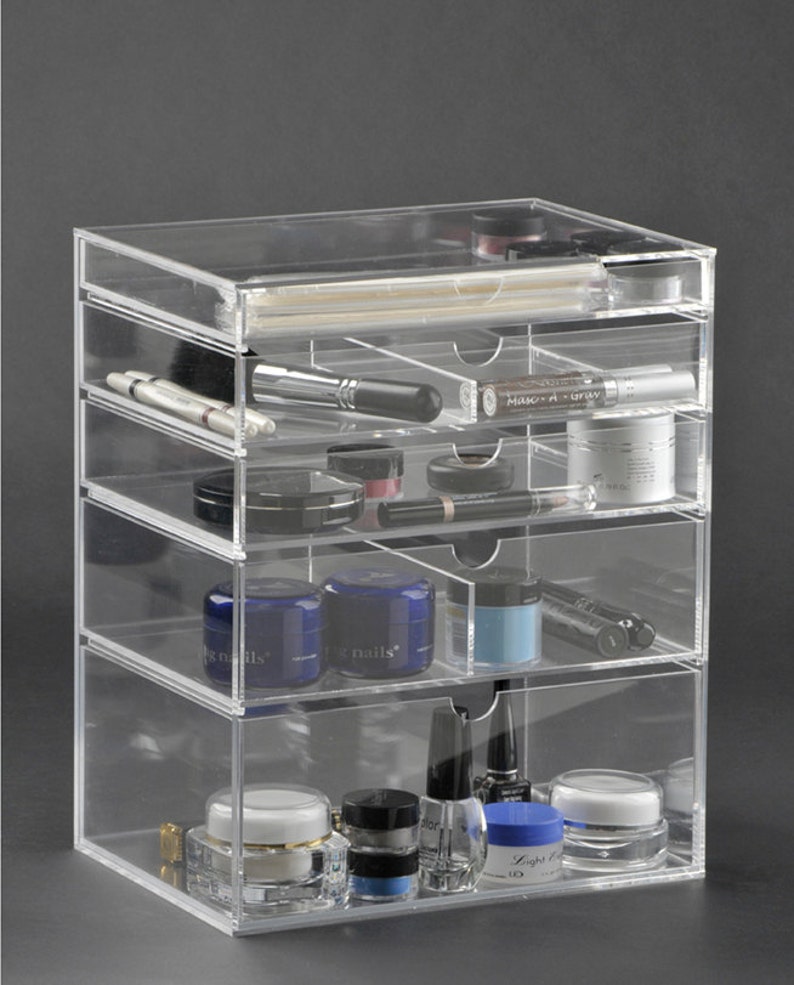 Makeup Organizer 5 Drawer Clear Acrylic A5M by GlamoureBox image 4