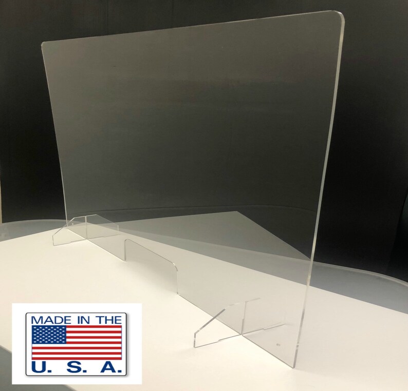 Sneeze Guard Clear Plexiglass Barrier Countertop Shield Desk Etsy