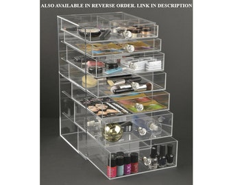 GlamoureBox Clear Acrylic Makeup Organizer Crystal Edition 7-Drawer (A7-K)