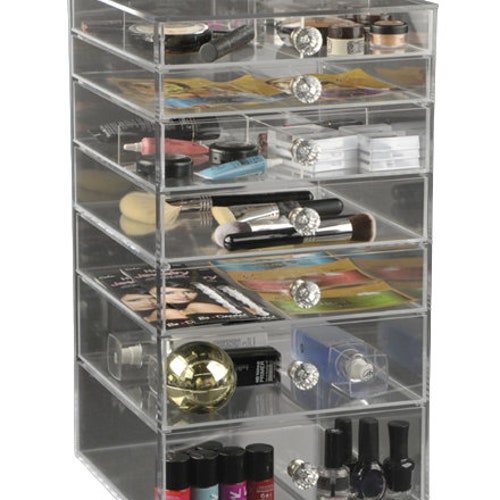 Glamourebox Clear Acrylic Cosmetic Cube Makeup Organizer Case Etsy
