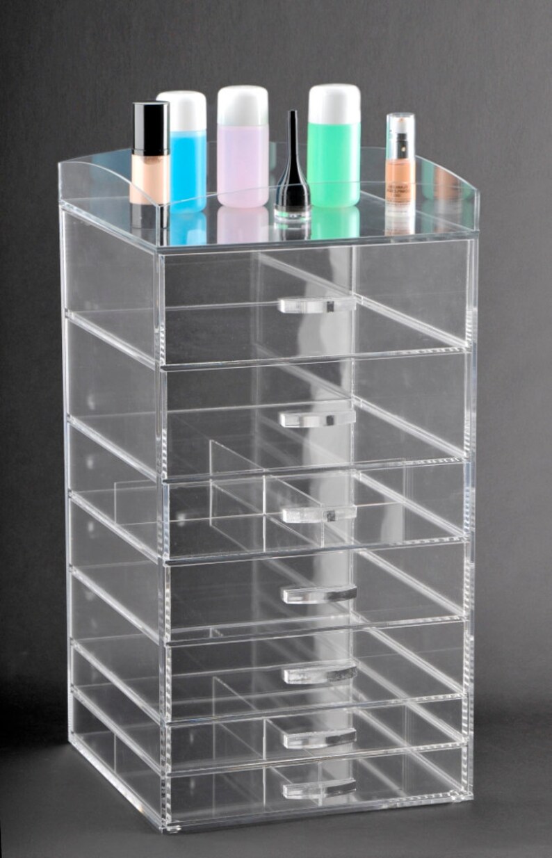 Makeup Caddy Clear Acrylic by Glamourebox Etsy
