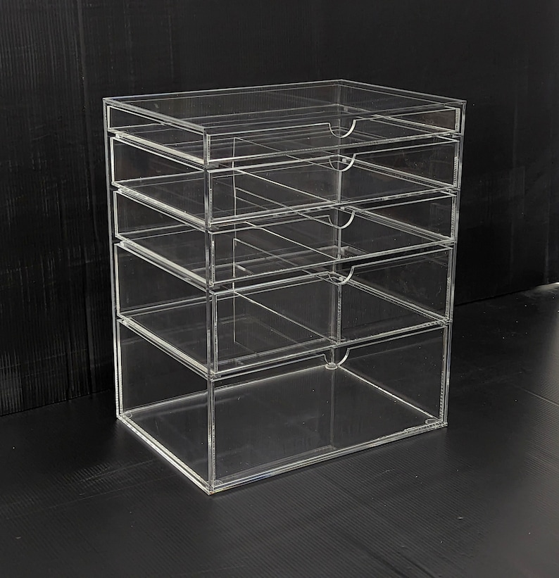 Makeup Organizer 5 Drawer Clear Acrylic A5M by GlamoureBox image 1