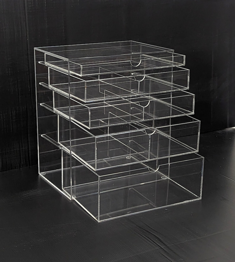 Makeup Organizer 5 Drawer Clear Acrylic A5M by GlamoureBox image 2