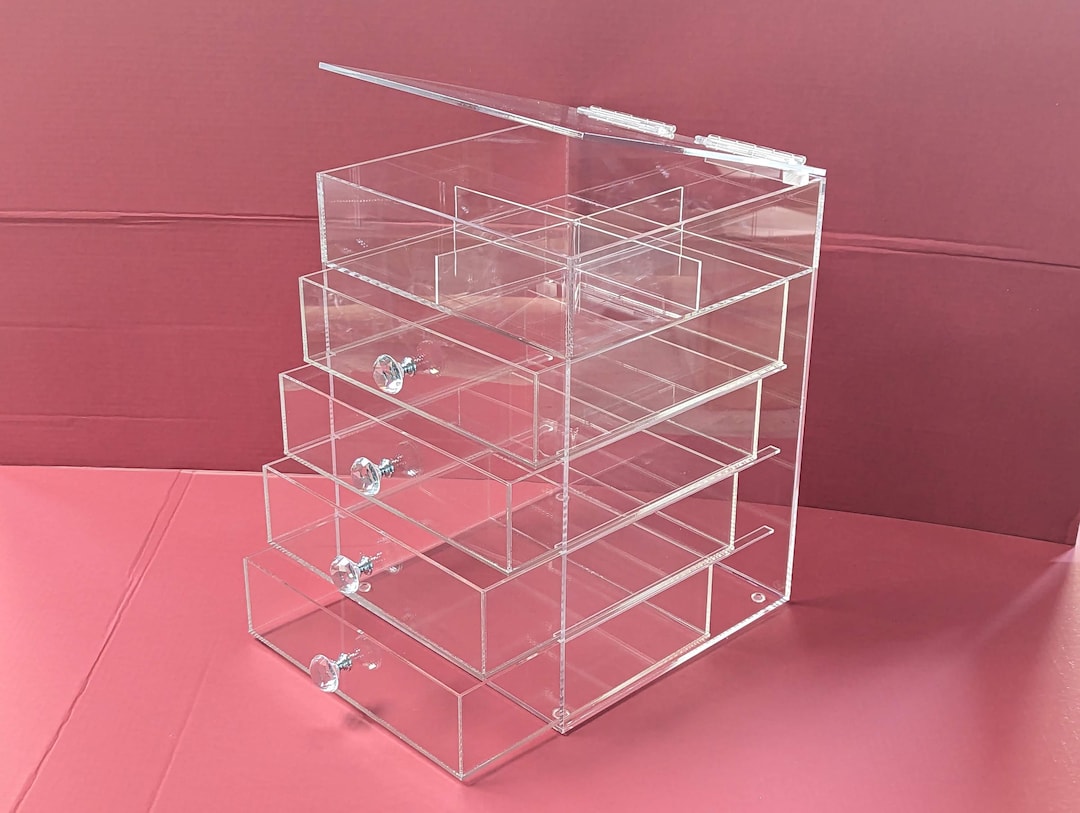 Clear 6-Drawer Acrylic Organizer - Transparent Plastic Storage For Sunglasses, Jewelry, Hair Accessories, Small Items - View #2