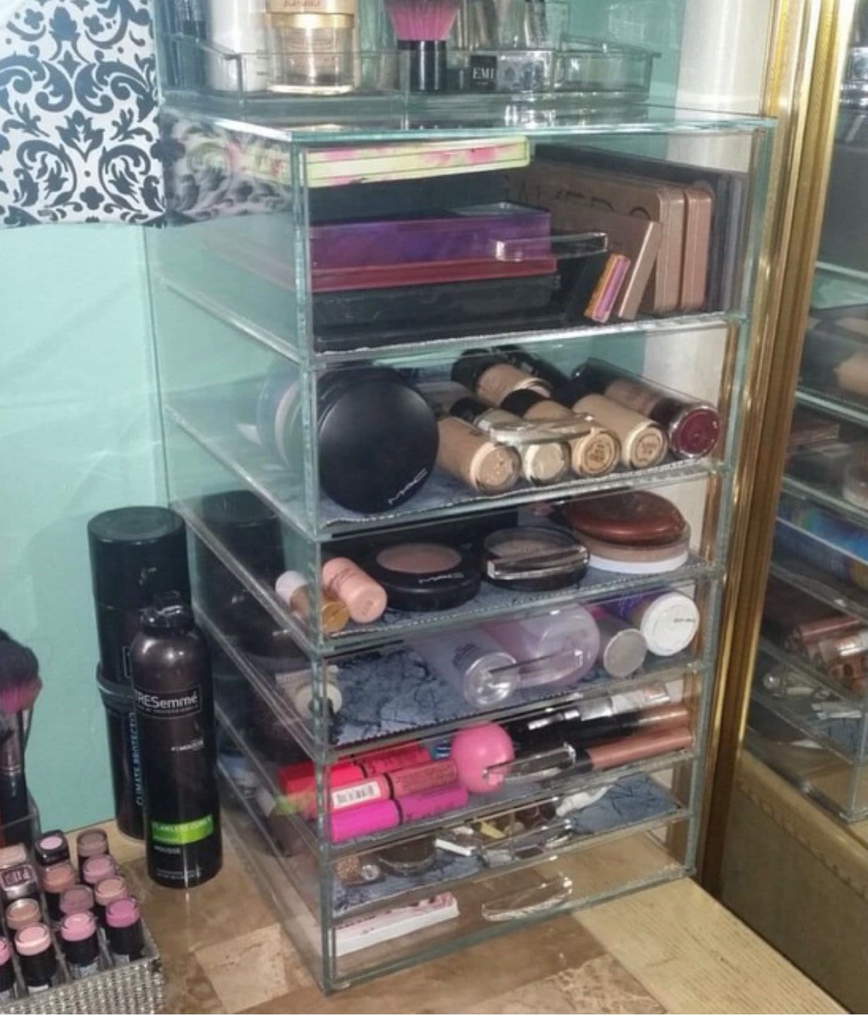Makeup Organizer With Drawers Countertop Cosmetic Storage - Temu Netherlands