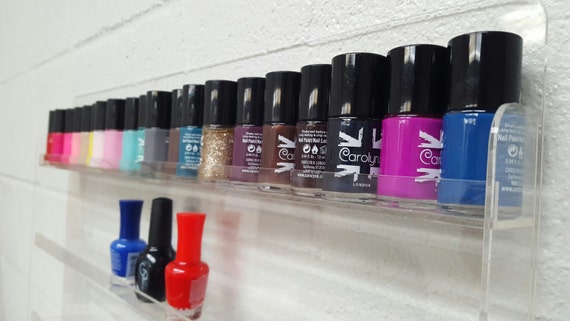 Organizador de esmalte de uñas montado en la pared, paquete de 6 unidades,  72 botellas, organizadores y almacenamiento de tecnología de uñas, estante