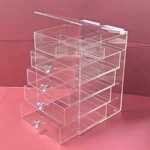 The GlamoureBox Makeup Organizer 4 Drawers & Top Lid A4L-K